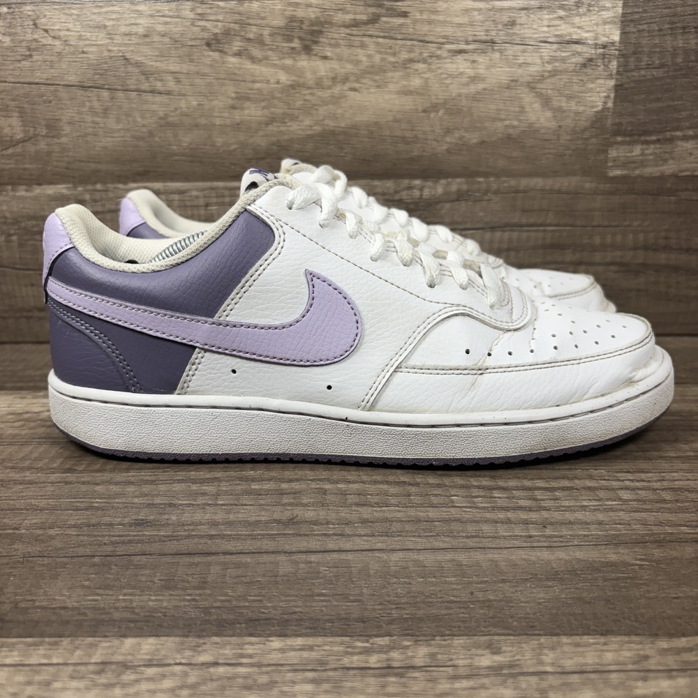 Nike Court Vision White Purple Womens US Size 9.5 EUR 41 HF4989-100 Sneakers